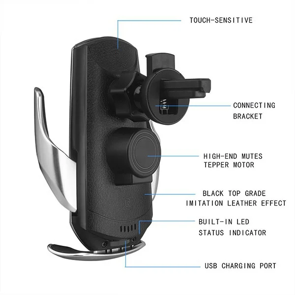 

Car 15W Wireless Charger Magnetic Fast Charging Mount Holder Infrared Automatic Clamping USB Charging For All Mobile Phones