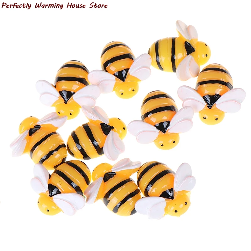 

10pcs Flat Back Resin Cabochon Bee DIY Flatback Scrapbooking Embellishment Craft