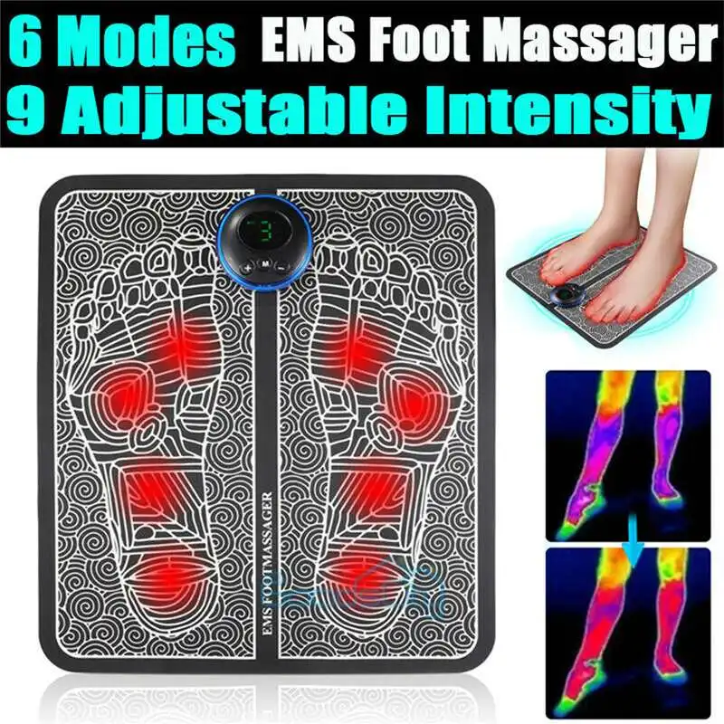 

6 Modes Electric Foot Massager Tens EMS Fisioterapia Mat Massageador Pes Muscular Electric Foot Health Care Relaxation Massager