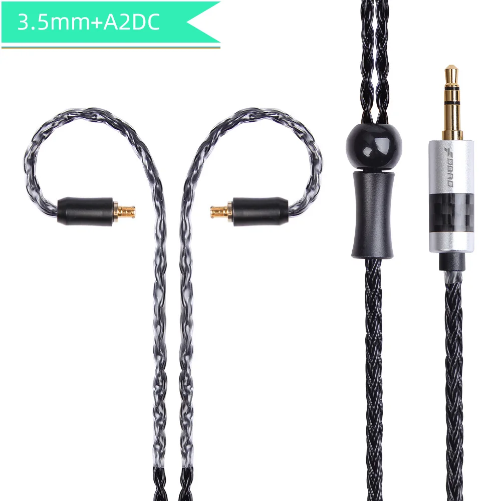 black 3.5mm A2DC FDBRO 16 ядер 2,5/3,5/4,4 мм с серебряным покрытием наушников обновления аудио провода наушники MMCX IE80 IM 2Pin 0,78 мм A2DC кабель SE425 SE535 - Цвет: black 3.5mm A2DC