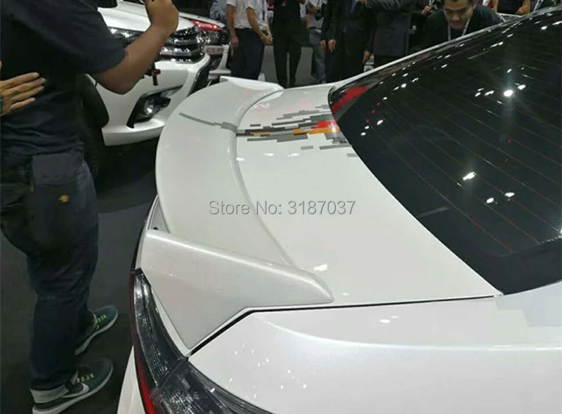 Для Toyota Corolla TRD 2014 2017 ABS пластик Неокрашенный задний спойлер на крыло крышу