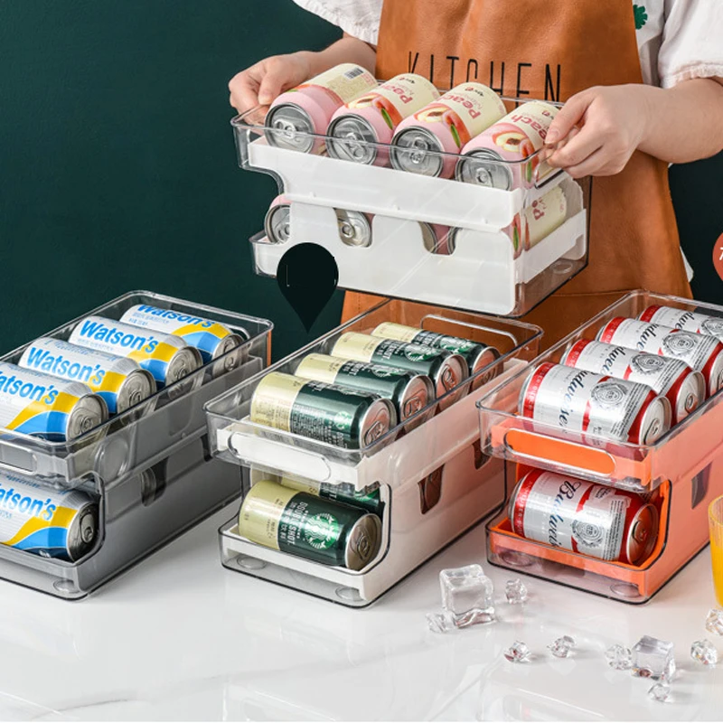 

Fridge Organizer Bins Drink Dispenser Holder Refrigerator Freezer Kitchen Cabinets Clear Plastic Cabinet Food Storage Container