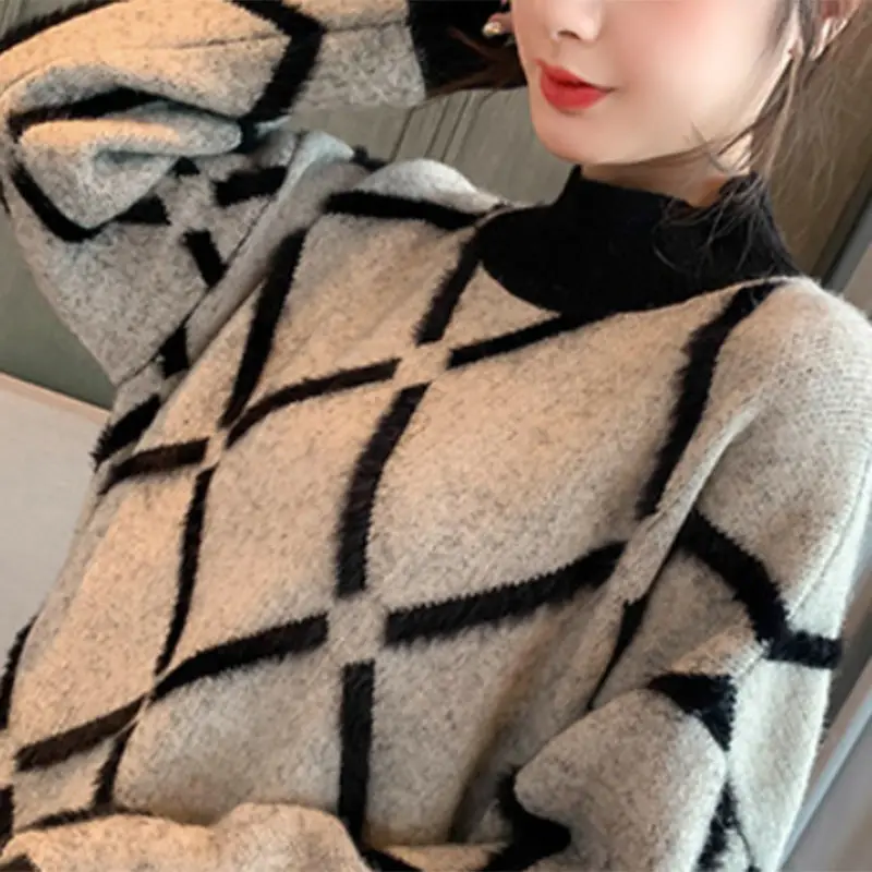 Женский свитер с высоким воротом осенняя и зимняя Новинка большой размер