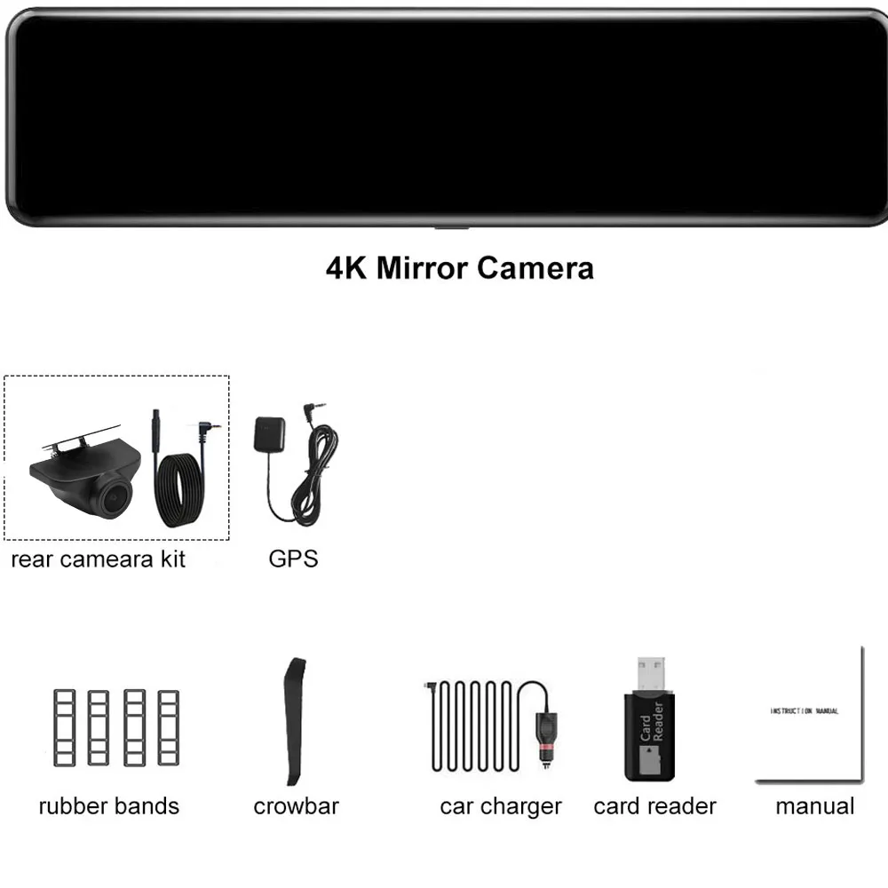 Автомобильный видеорегистратор HGDO 12 дюймов 4K 3840 × 2160 GPS трек Sony IMX415 камера в