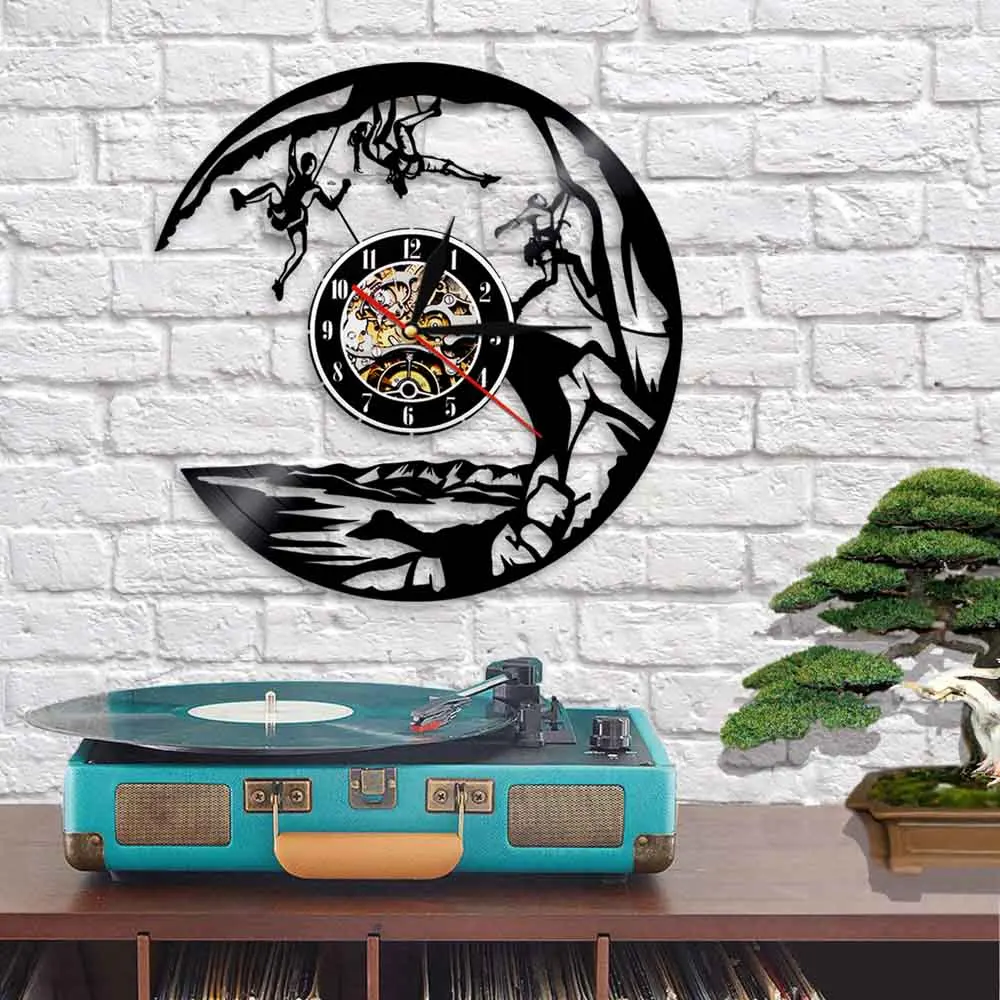 Часы с виниловой пластиной для скалолазания домашний декор трос 3D настенные часы