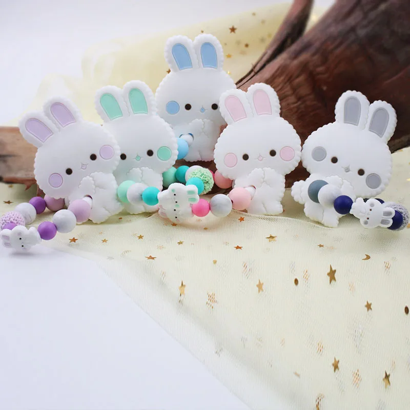 Прекрасный силиконовый погремушка-грызунок Грызунок кролик силиконовые бусины