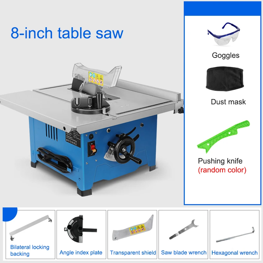 

M1YD-Hk-210B 8 Inch Woodworking Table Saw Multi-function Wood Cutting Machine Household Dust-free Sliding Table Saw 220V 1800W