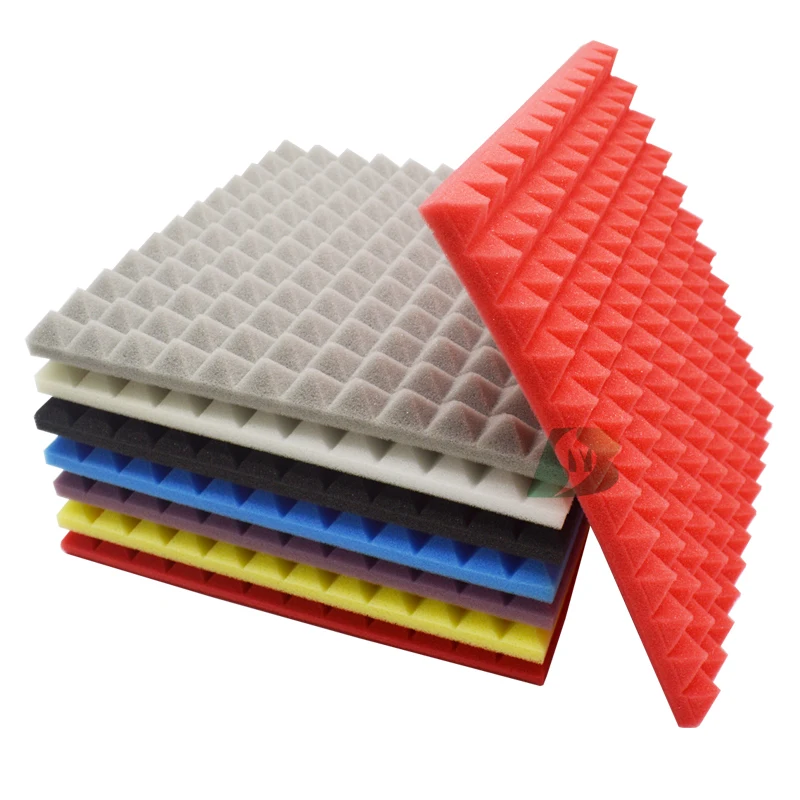 

BEIYIN[48/Pack] Pyramid Sound insulation Silencing Studio Acoustic Foam Sound Absorption Tiles Soundproof Panels Fireproof 12x1"