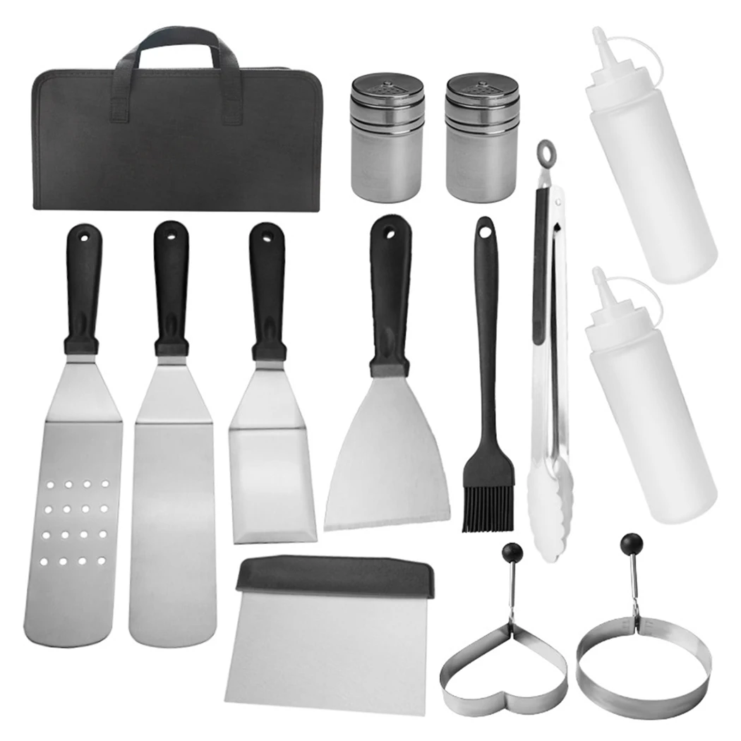 

Stainless Steel Steak Fried Shovel Leaky Spatula Pizza Peel Spade Barbecue BBQ Grill Scraper Kitchen Tool Cooking Tool