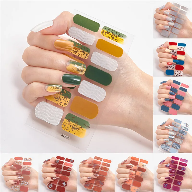 14 шт./лист наклейки для ногтей с градиентом|Стикеры и наклейки| |
