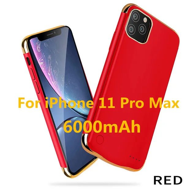 Red for 11 Pro Max Power Cases 6000mAh Чехол-аккумулятор для iPhone 11 Pro Max зарядное устройство чехол для iPhone 11 Pro аккумулятор - Цвет: Red for 11 Pro Max