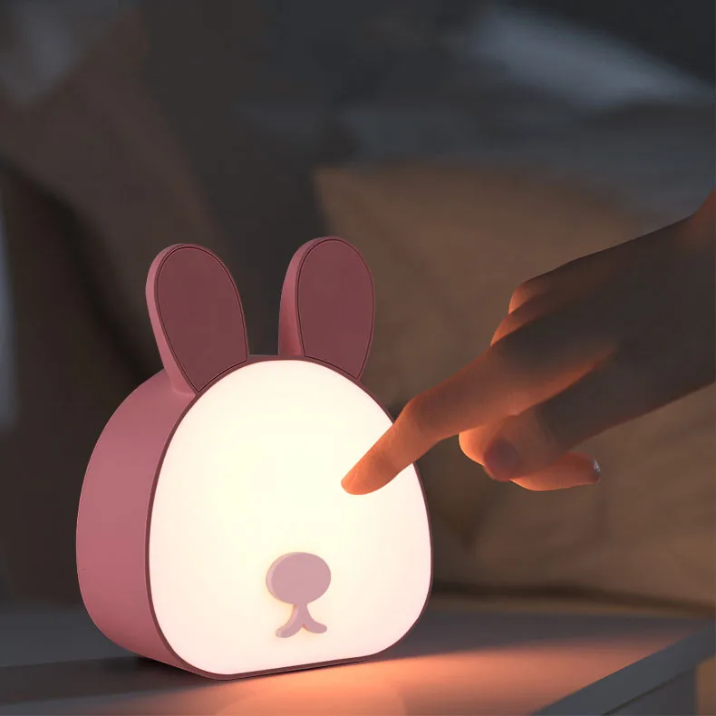 

Rabbit Lamp Baby Night Lights Pig Bear Led Night Lamp Bedroom Cartoon Animal Table Lamp Kids Birthday Christmas Gifts Home Decor