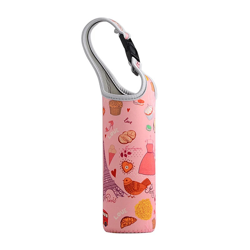 1 шт. Неопреновая бутылка для воды 500 мл, изолированная крышка, сумка-держатель, сумка-переноска с ремешком, теплая теплоизоляция, чашка для воды, сумки - Цвет: R