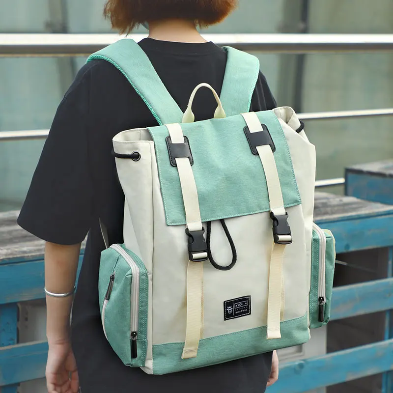 

New Japanese Style Lightweight Canvas College Backpack High School Bag Bookbags for Women Travel Laptop Daypack