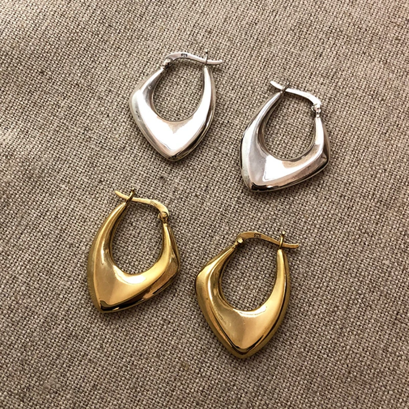 Unique Punk Drop Earring Real 925 Sterling Silver Gold Irregular Nordic Style Wedding Jewelry | Украшения и аксессуары