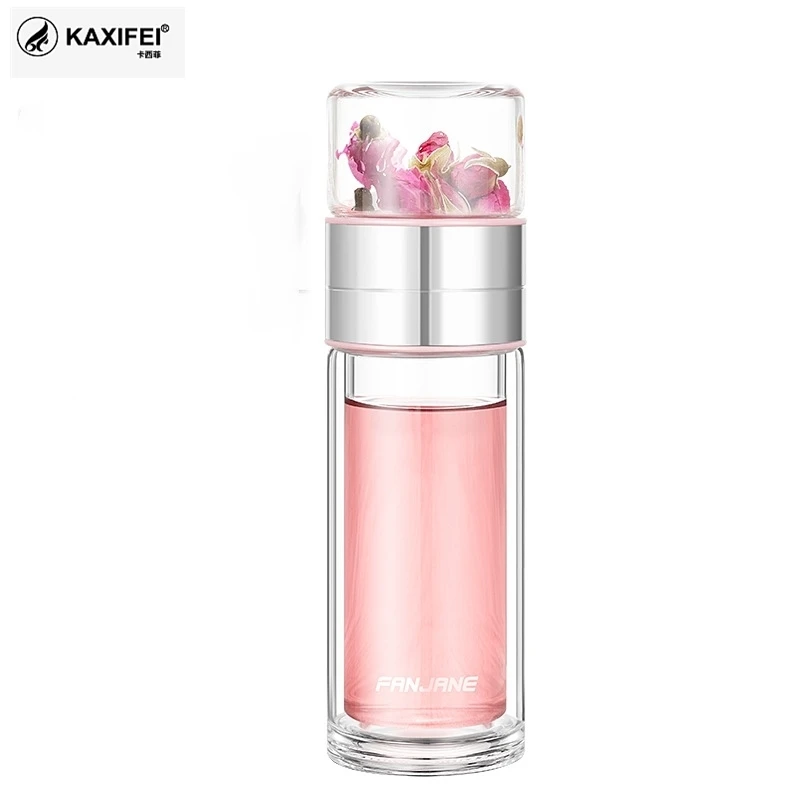 Новый KAXIFEI Стекло портативные бутылки для воды с двойными стенками 350/400/450 мл