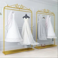 golden wedding stand photo studio shelf clothing store floor rack wedding dress rack studio hanger