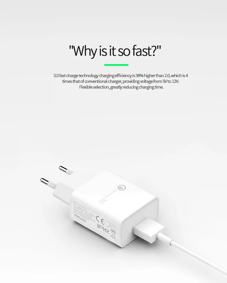 Быстрое устройство USB для зарядки от настенной розетки 3,0 зарядное устройство для мобильного телефона с европейской вилкой адаптер для быстрой зарядки для iPhone samsung Xiaomi huawei