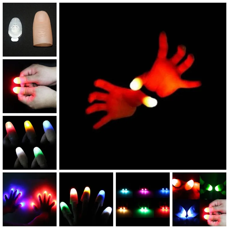

2Pcs Magic Super Bright Light Up Thumbs Fingers Trick Appearing Light Close Up