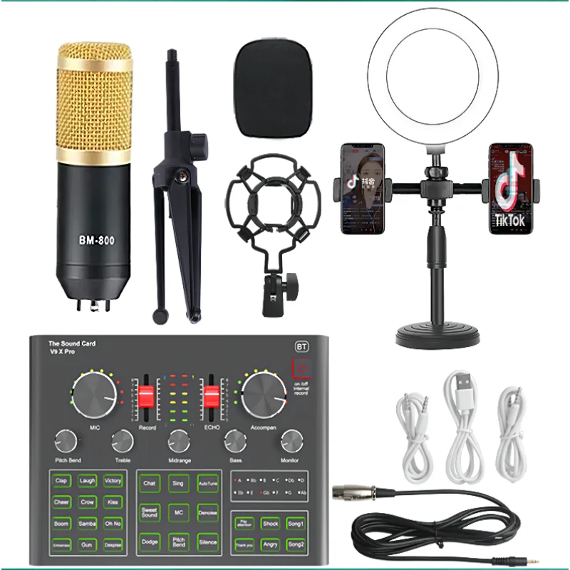 

The Sound Card V9xpro Can Be Connected To A Computer Phone Headset Microphone For Recording Live Broadcasting And Singing Origin
