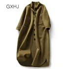 2021 зимняя одежда, шерстяное пальто, Осеннее Женское шерстяное пальто, модная куртка, элегантная сверхдлинная Повседневная рубашка из смеси, зимняя куртка LHJ31