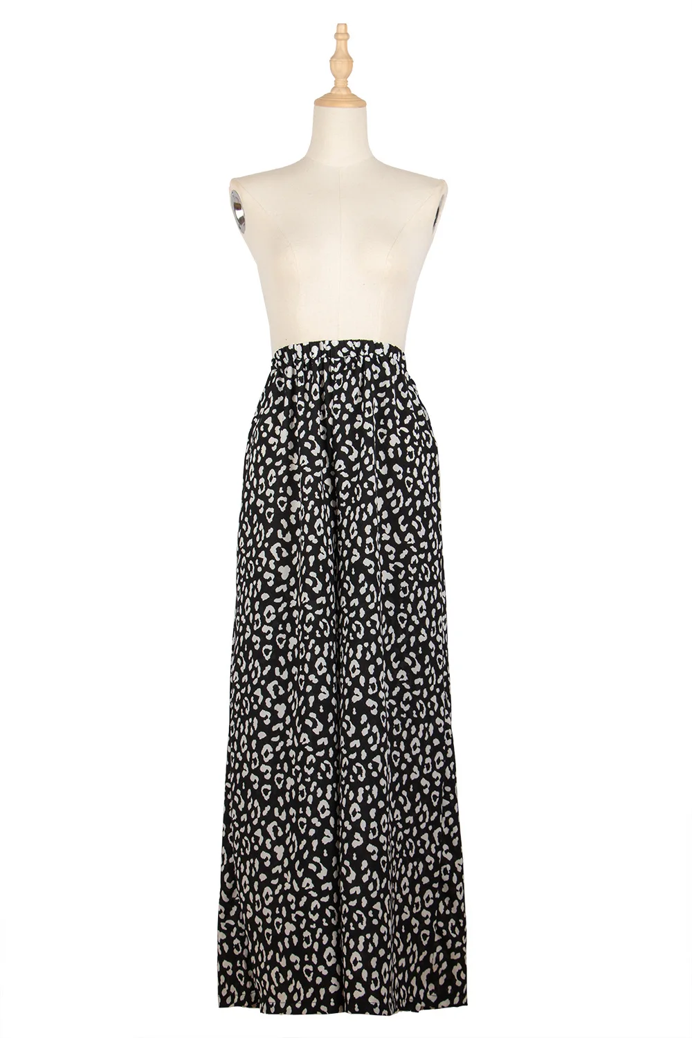 

Z-ONE 2021 Spring New Women's Clothing Loose High Waist Casual Wide-leg Pants Temperament Black Printed Long Straight Pants S-XL