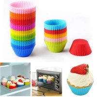 12 pcset 56 5cm silicone cupcake cups home kitchen cooking tools random color round shape silicone cake baking molds cake mold