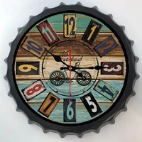 stale tin signs decorative plate vintage mute wall clock metal painting retro wall art tinplate plaque poster home decoration