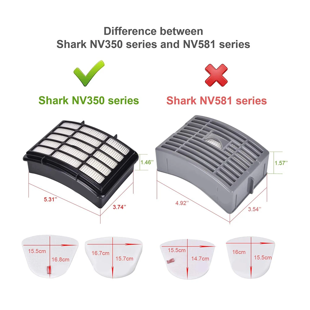 

Pack Kit Lift-Away For Navigator Shark Nv350 Nv351, Nv352, Nv355, Nv356, Nv357 Pre-Filter Foam And Felt + 1 Hepa Filter
