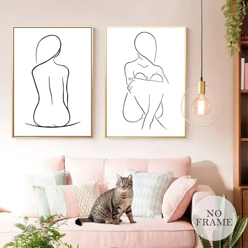 

Painting core modern minimalist paintings abstract line drawing canvas painting living room bedroom children's room