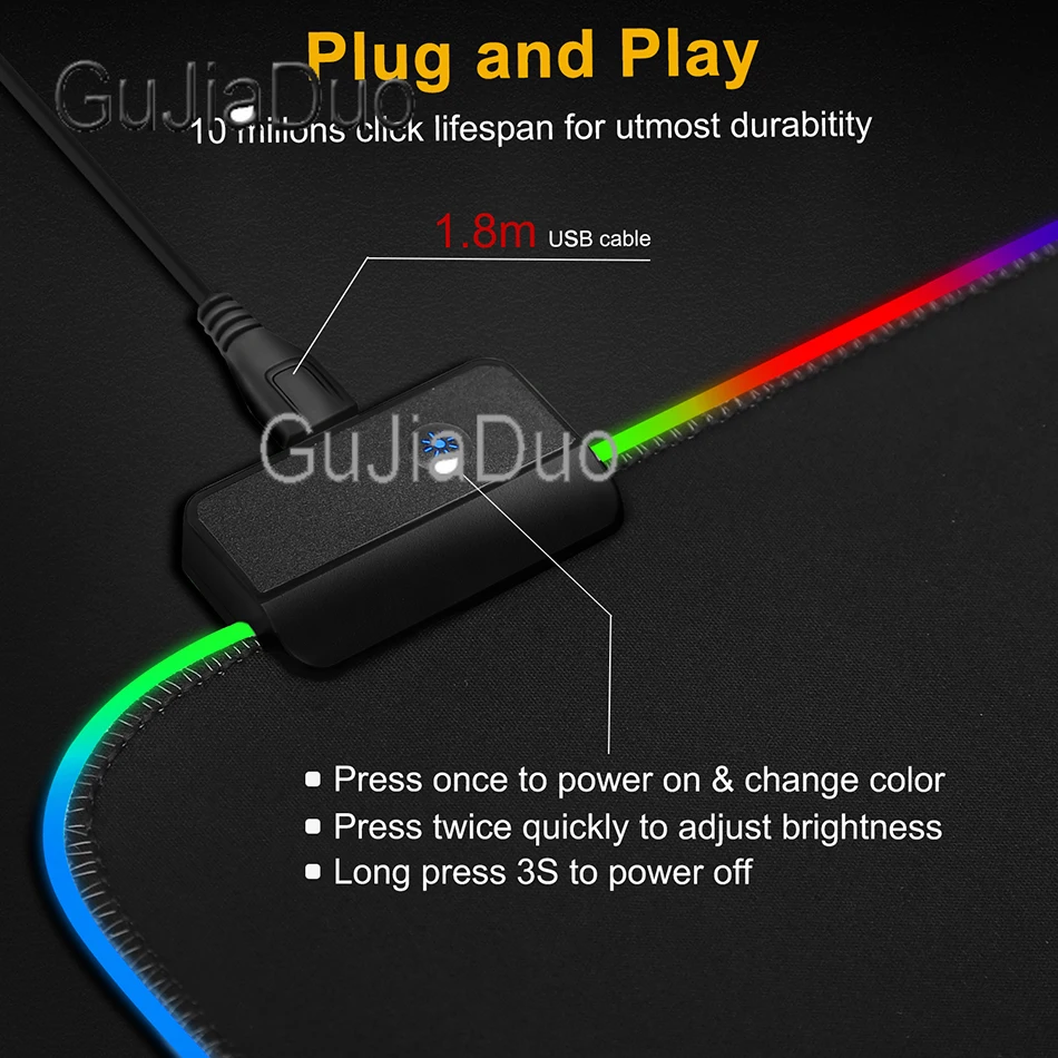 

Anime No Game Lifeless Game RGB Large Locking Mouse Pad Computer Mouse Pad LED Backlight XXL Surface Mouse Keyboard Desk Pad