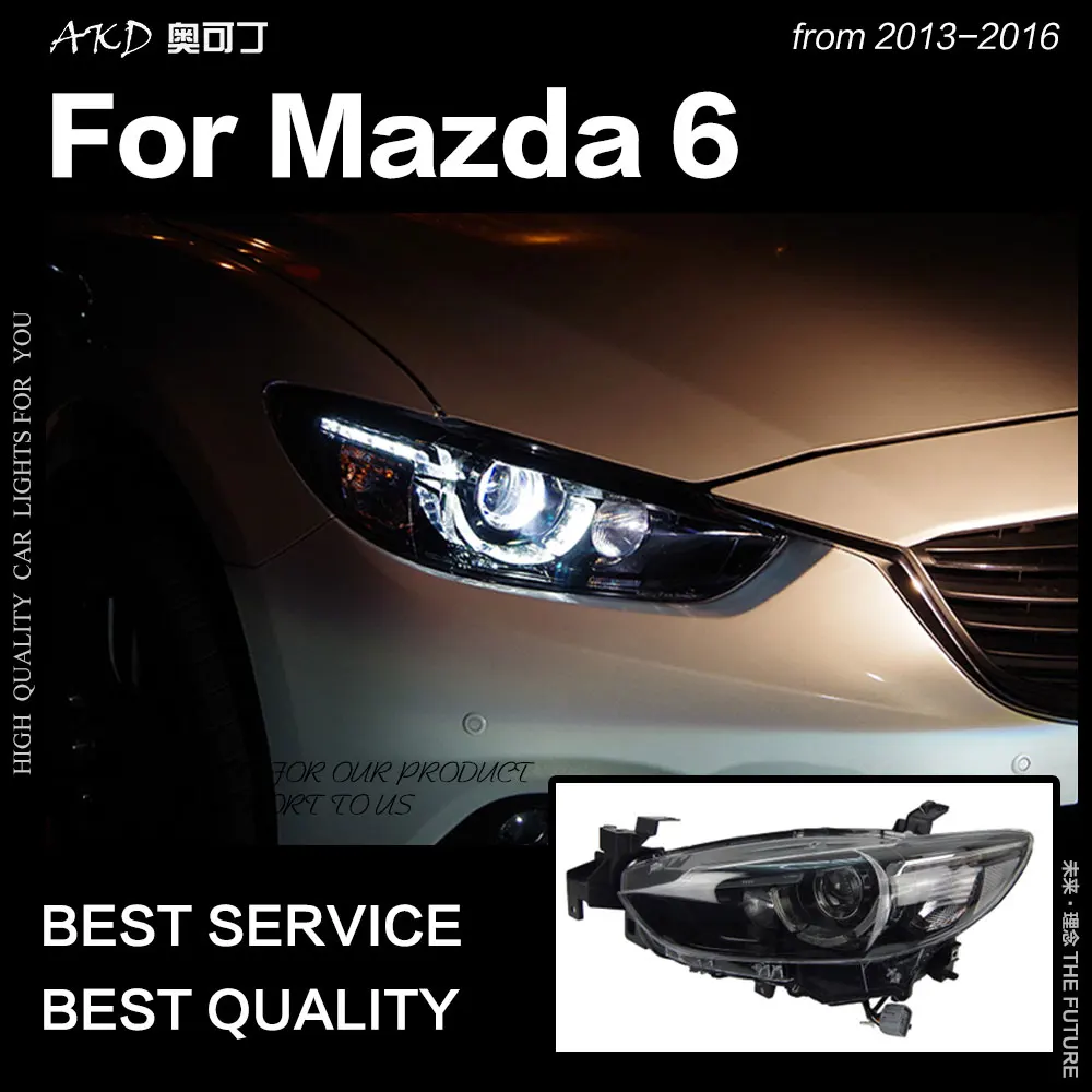 AKD автомобильный Стайлинг для Mazda 6 Atenza светодиодный ные фары 2013 2017 новая Mazda6 ная DRL