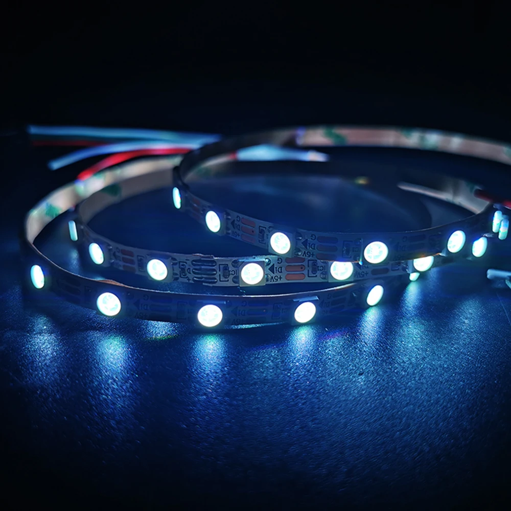 DC5V WS2812B 5050 RGB Led Strip Light Smart Individually Addressable Tape 6MM 10MM Width PCB IP30 Black/White 60Pixels/M 1-5M |