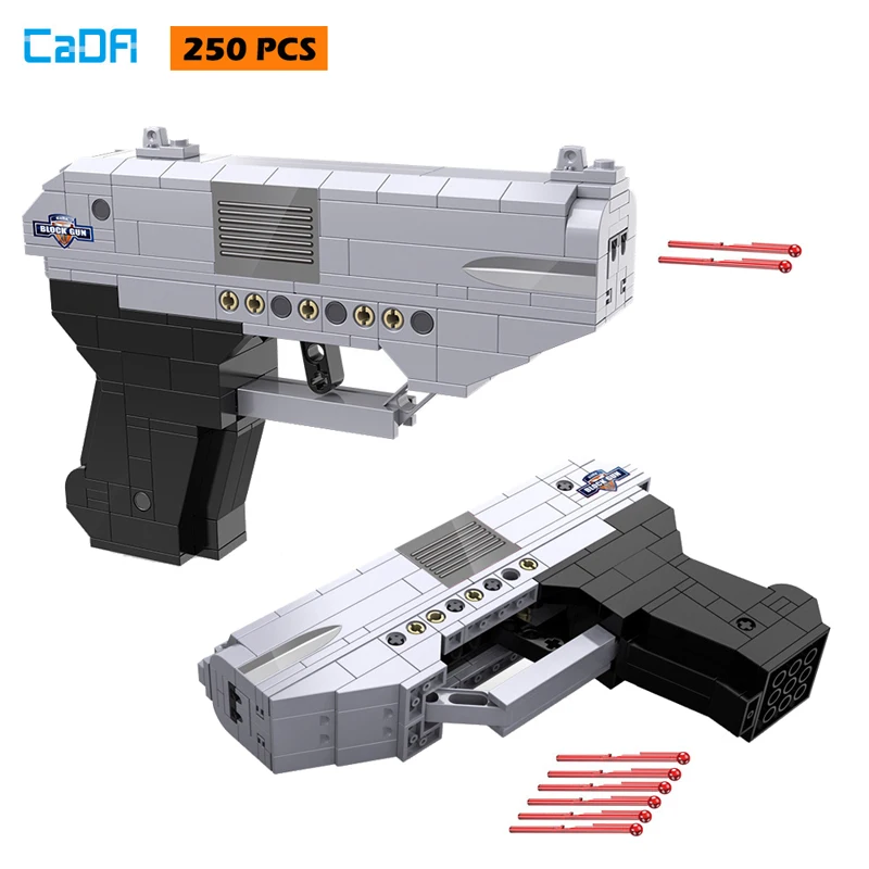 

250pcs cada Double Barrel Pistol military Building Blocks city Uzi submachine gun police swat Toy gift for boy
