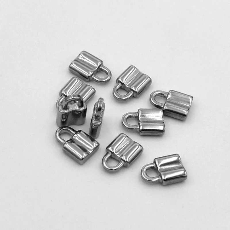 10 шт. простой кулон из нержавеющей стали с замком для модных женщин DIY