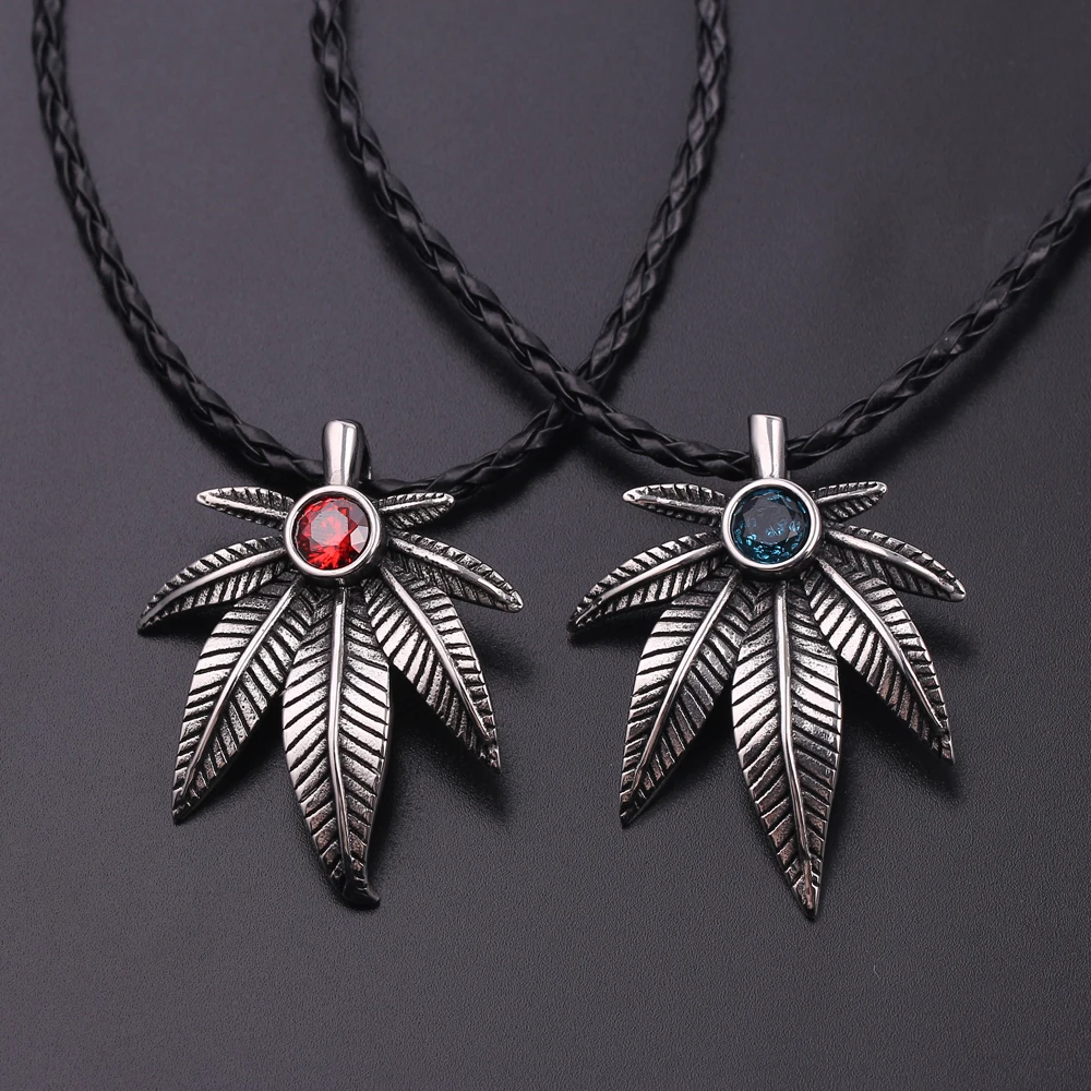 Европейская Канада конопляное ожерелье кленовый лист цепочки с травкой хип хоп