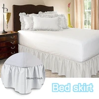 wrap around hotel ruffled bed skirt bed apron elastic band easy fit home decor pure color