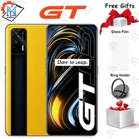 new original realme gt 5g mobile phone 6 43 inch 120hz 8g128g snapdragon 888 octa core android 11 65w fast charger smartphone