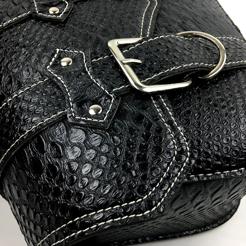 Мотоциклетные левые и правые сумки-седло из ПУ кожи черная сумка для хранения