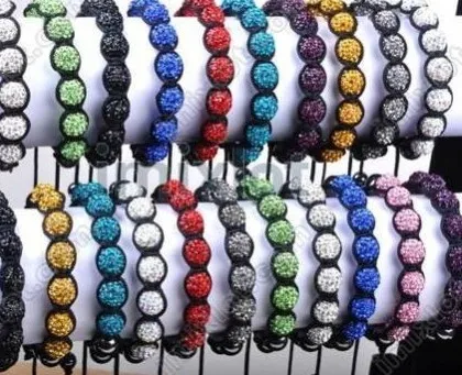 

best free shipping micro pave CZ Disco Ball Beads mix white Bracelet fashion Gift for wo wedding crystal tgt3s