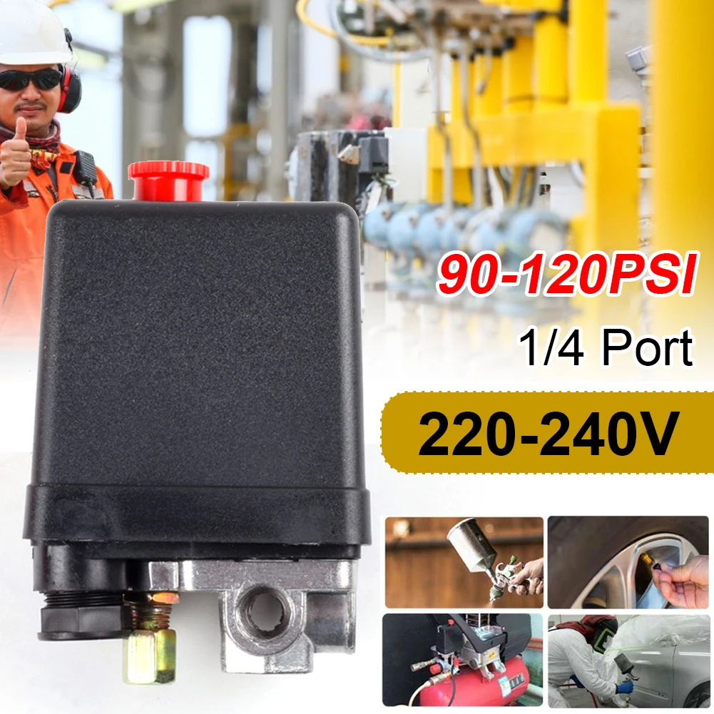 

Durable 220-240v Regulator Duty Air Compressor Pump Pressure Control Switch Air Pump Control Valve 90-120psi Pressure Controller