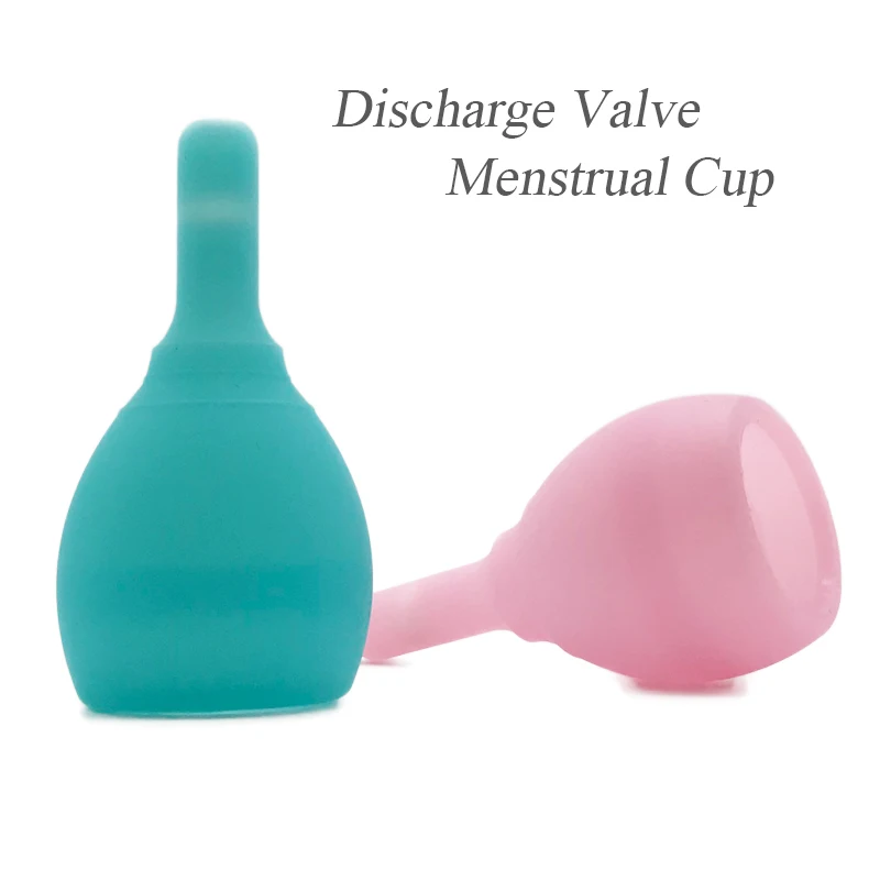 

Feminine Hygiene Menstrual Cup Discharge Valve Menstrual Cup Medical Silicone Mestrual Collector Reusable Women Period Cup