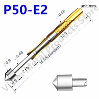 100pcs spring test probe p50 e2 metal test probe copper nickel plated electronic spring test probe p50 e head dia 0 9mm