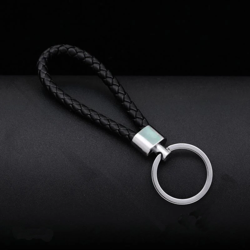 

Car Keychain Woven Leather Cord Keychain Creative Key Holder Key Chain Keyring Leather Key Ring Auto Accessories