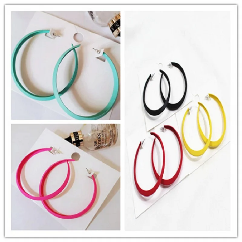 

2021 Fashion charm Color earrings Personality fashion women's large circle