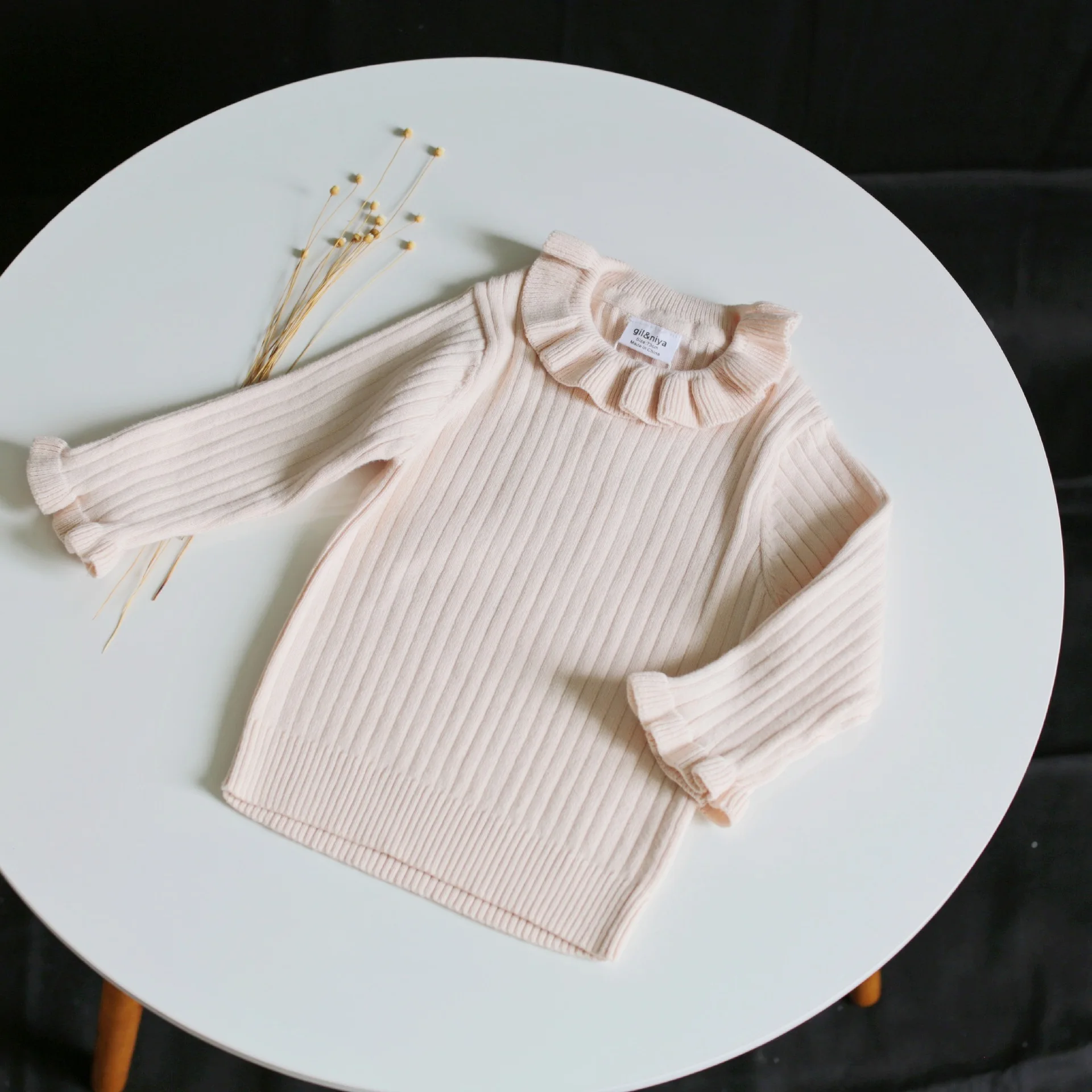 

Baby Girl Sweater Knitted Pullover New 2020 Autumn Winter Boys Girls Sweaters for Baby Girls Kids Sweaters Ruffles Tops