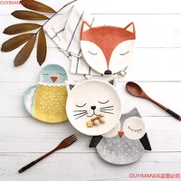 japanese ceramic dishes home childrens breakfast plates creative cute pastries fruit cards whole animal tableware sushi plate