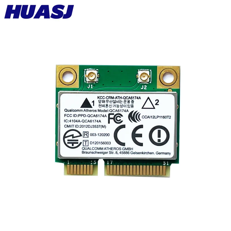 HUASJ Atheros QCA6174A двухдиапазонный AC WIFI модуль адаптер mini PCI-E 2 4G/5G заменить QCA9377 |