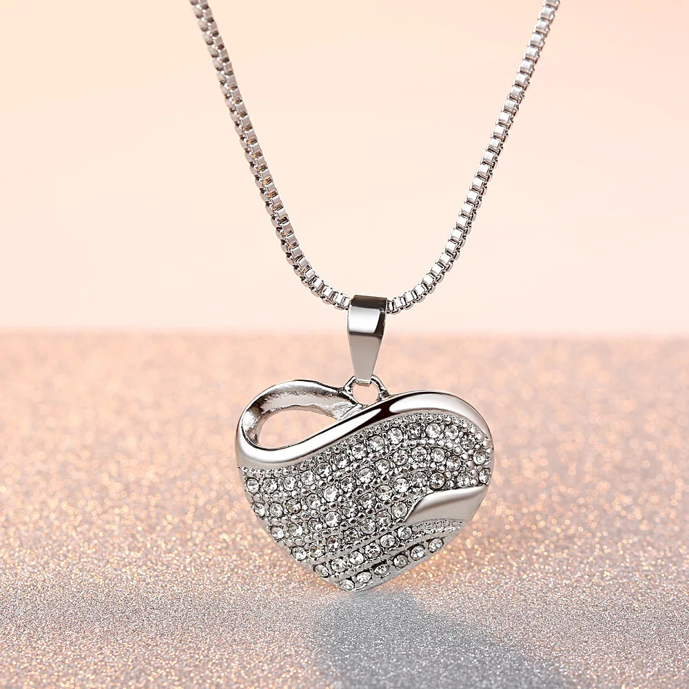 CASHOU39 набор женских ювелирных изделий с милыми кристаллами в форме сердца серьги