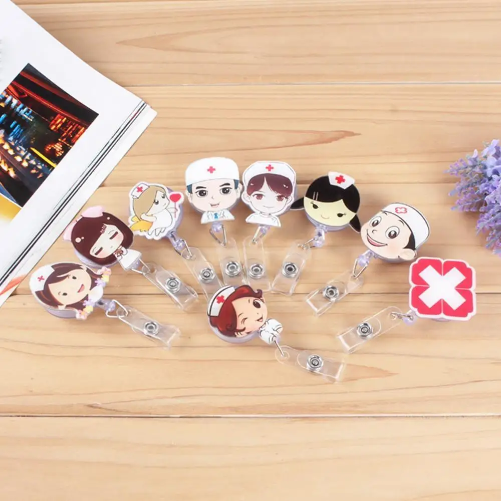 1 шт. мультяшный Мини Выдвижной Значок катушка доктор медсестра Ремешки ID Имя